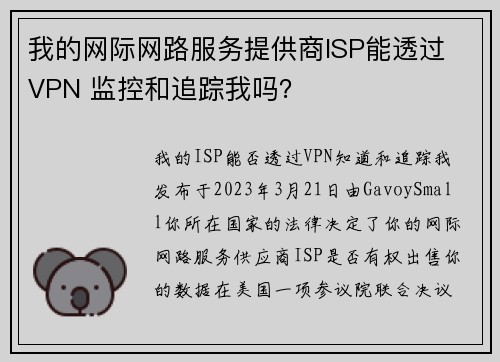 我的网际网路服务提供商ISP能透过 VPN 监控和追踪我吗？